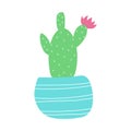 Hand drawn cacti sketch set for stickers, prints, design and decor. Vector flat illustration Royalty Free Stock Photo