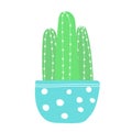 Hand drawn cacti sketch set for stickers, prints, design and decor. Vector flat illustration Royalty Free Stock Photo