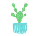 Hand drawn cacti sketch set for stickers, prints, design and decor. Vector flat illustration Royalty Free Stock Photo