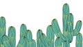 Hand drawn cactus, outline ink Royalty Free Stock Photo