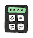 Hand-drawn calculator vector icon