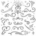 Hand-drawn caligraphic borders Royalty Free Stock Photo