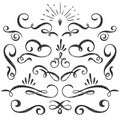 Hand-drawn caligraphic borders Royalty Free Stock Photo