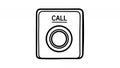 Call Button Symbol in Hand Drawn Style, White Background Sketch, Urgent Notification Reminder, Help Request Icon Royalty Free Stock Photo