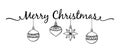 Hand drawn calligraphic Merry Christmas text