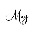 Hand drawn calligraphy lettering month April. Handwritten phrase for invitation card, calender, banner, poster, greetingcard.