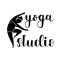 Hand drawn calligraphy lettering. Yoga studio logo