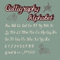 Hand drawn calligraphy monoline alphabet design