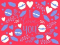 Hand drawn calligraphy text I Love You for Valentines day, wedding, dating and other and other romantic events banner