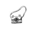 Hand drawn camera icon black. on white background. vector Illustrator. symbol Royalty Free Stock Photo