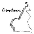 Hand drawn of Cameroon map Royalty Free Stock Photo