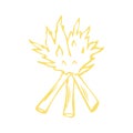 Hand Drawn Campfire Icon Vector Illustration Royalty Free Stock Photo