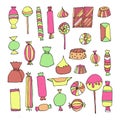 Hand drawn candy set