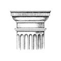 Hand drawn Capital of the Doric order