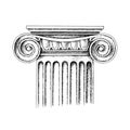 Hand drawn Capital of the Ionic order