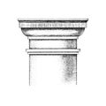 Hand drawn Capital of the Tuscan order