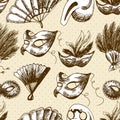 Hand Drawn Carnival Seamless Background
