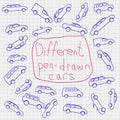 Hand-drawn cars icons Royalty Free Stock Photo