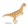 Hand drawn cartoon dinosaur Dilophosaurus