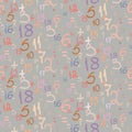 Hand drawn cartoon doodle Numbers seamless pattern Royalty Free Stock Photo