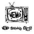 Hand-drawn Cartoon Doodle Television TV vector illustration with Lettering Word Video News, Scandals, Facts in vintage Royalty Free Stock Photo