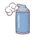 Hand drawn cartoon illustration of  shaving foam spray can Royalty Free Stock Photo