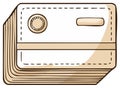 Hand drawn cartoon illustration of a stack of bank credit cards Royalty Free Stock Photo