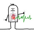 Cartoon Man suffering because of Cardiac problems