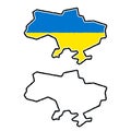 Hand drawn cartoon map of Ukraine outline Royalty Free Stock Photo