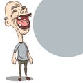 Hand drawn cartoon old man Laugh