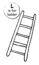 Hand drawn cartoon sketch wooden metal step ladder Royalty Free Stock Photo