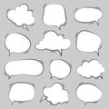 Hand drawn cartoon speech bubbles, vector set Royalty Free Stock Photo