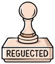 Hand drawn cartoon style rubber stamp with the word rejected concept image Royalty Free Stock Photo