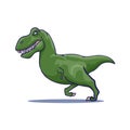 Hand Drawn Cartoon Tyrannosaur running. Vector Royalty Free Stock Photo