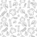 Hand drawn cephalopods seamless pattern