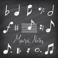 Vector Hand Drawn Music notes Royalty Free Stock Photo