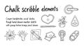 Hand-Drawn Chalk Scribble Elements Set Royalty Free Stock Photo