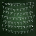 Hand drawn chalk style illustration of bunting Royalty Free Stock Photo