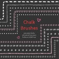 Hand drawn chalk vector brushes with inner and outer corner. Chalk brush, divider, border.