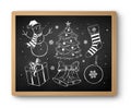 Hand drawn chalked Christmas collection