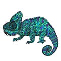 Hand-drawn chameleon illustration. Royalty Free Stock Photo