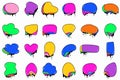 Hand drawn chat bubble with psihedelic colors. Communication speech bubbles for selecting text. Royalty Free Stock Photo