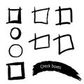 Hand drawn check boxes for business needs or questionnaire