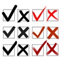 Hand Drawn Check Mark Icons Modern Design Royalty Free Stock Photo