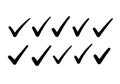 Hand drawn check marks in black isolated on white background Royalty Free Stock Photo