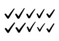 Hand drawn check marks collection isolated on white background Royalty Free Stock Photo