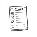 Hand-drawn checklist with checkboxes on transparent background Royalty Free Stock Photo