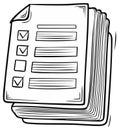 Hand Drawn Checklist with Checked and Unchecked Boxes and Lined Text Fields Royalty Free Stock Photo