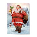 Hand drawn cheerful Santa Claus carrying a presents sack Royalty Free Stock Photo