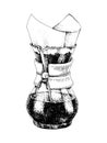 Hand drawn chemex coffeemaker